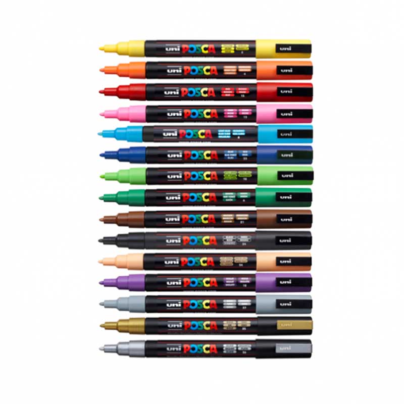 Uni Posca paquete de marcadores de todos los colores : Arte y Manualidades  