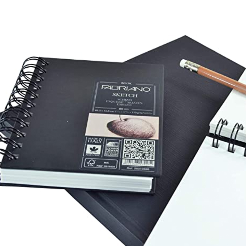 AGPtEK Cuaderno de bocetos, bloc de dibujo artístico de 9 x 12, 100 hojas,  60 libras/3.53 oz, paquete de 2