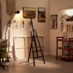 Caballete de Pintura en Forma de A de Pino – Negro - Imagen 2